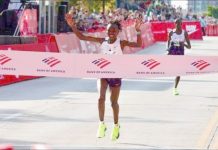 ATHLETICS: Women’s marathon world-record holder Chepngetich admits to “unintentional” doping, gets three-year suspension anyway