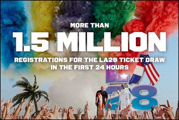 LOS ANGELES 2028: Organizing committee reports than 1.5 million registered in the first 24 hours for LA28 Olympic tickets