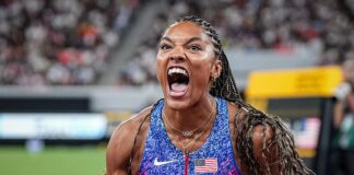 ATHLETICS: Davis-Woodhall stars at USATF L.A. Grand Prix with fab 23-7 1/2 world lead and a 12.47 100H PR; Britt 12.99, Bednarek 9.72w!